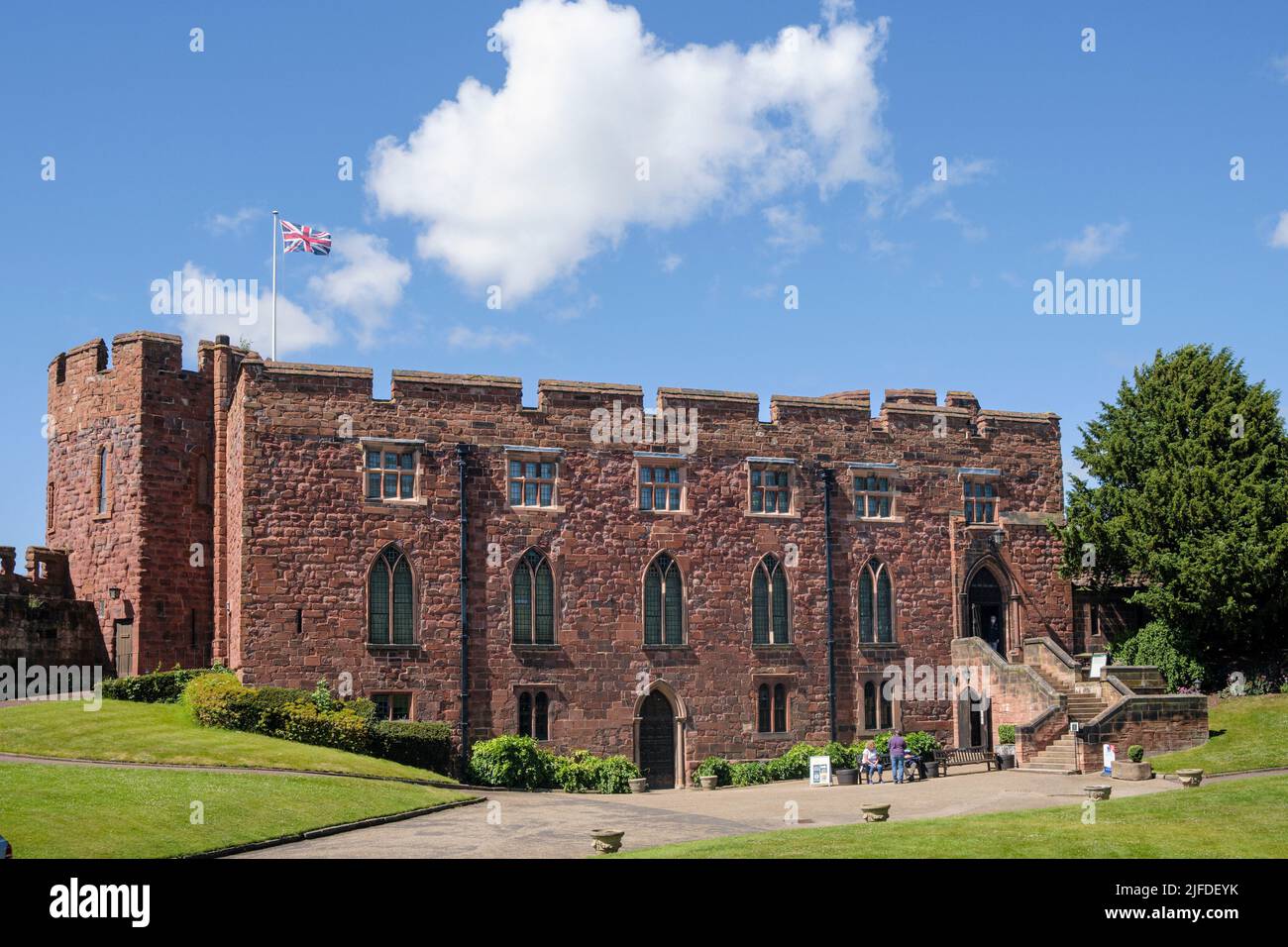 Shrewsbury Castle, das die Soldaten des Shropshire Museum, Shropshire beherbergt Stockfoto