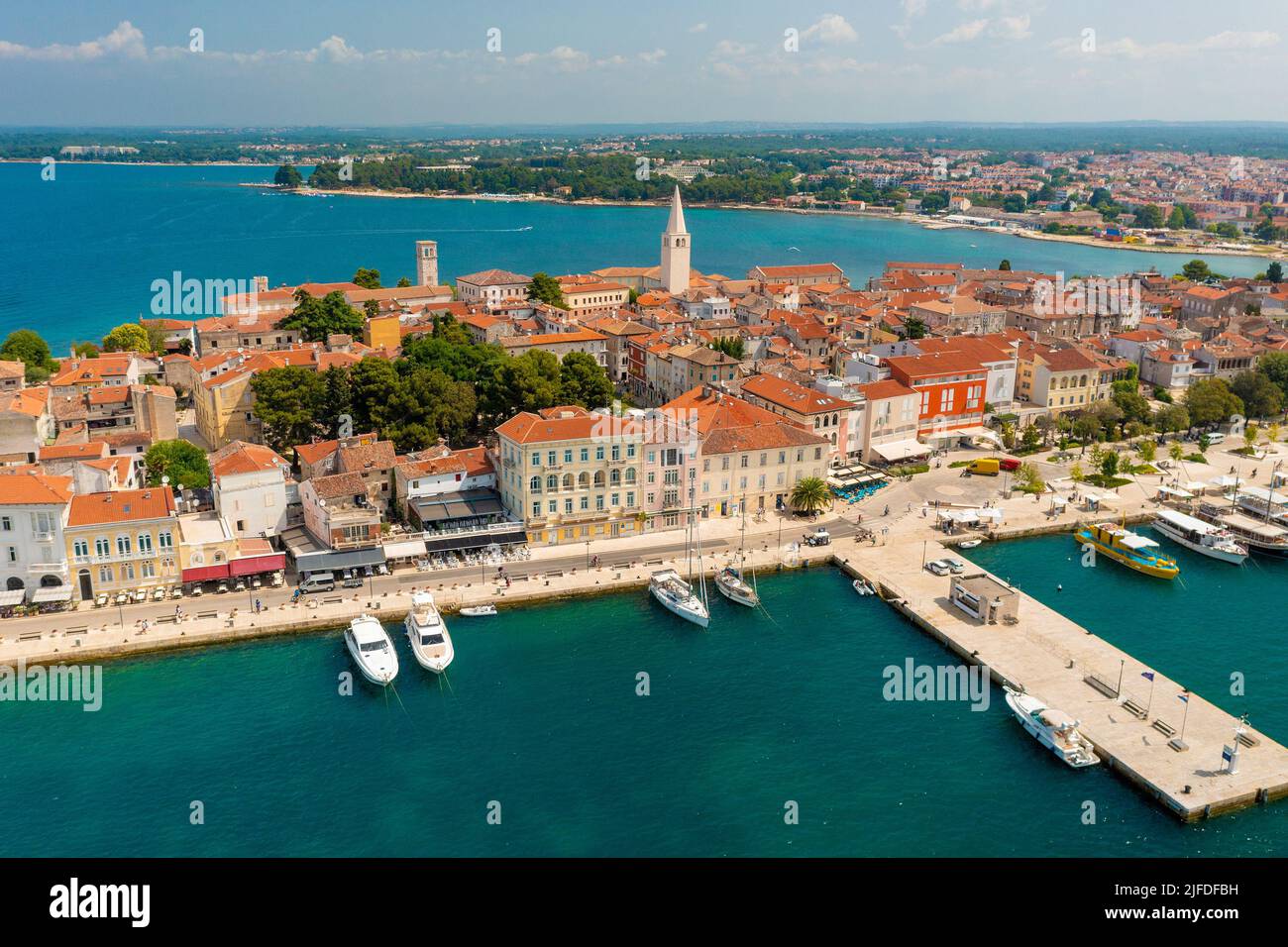 Luftaufnahme der Stadt Porec, Istra, Kroatien Stockfoto