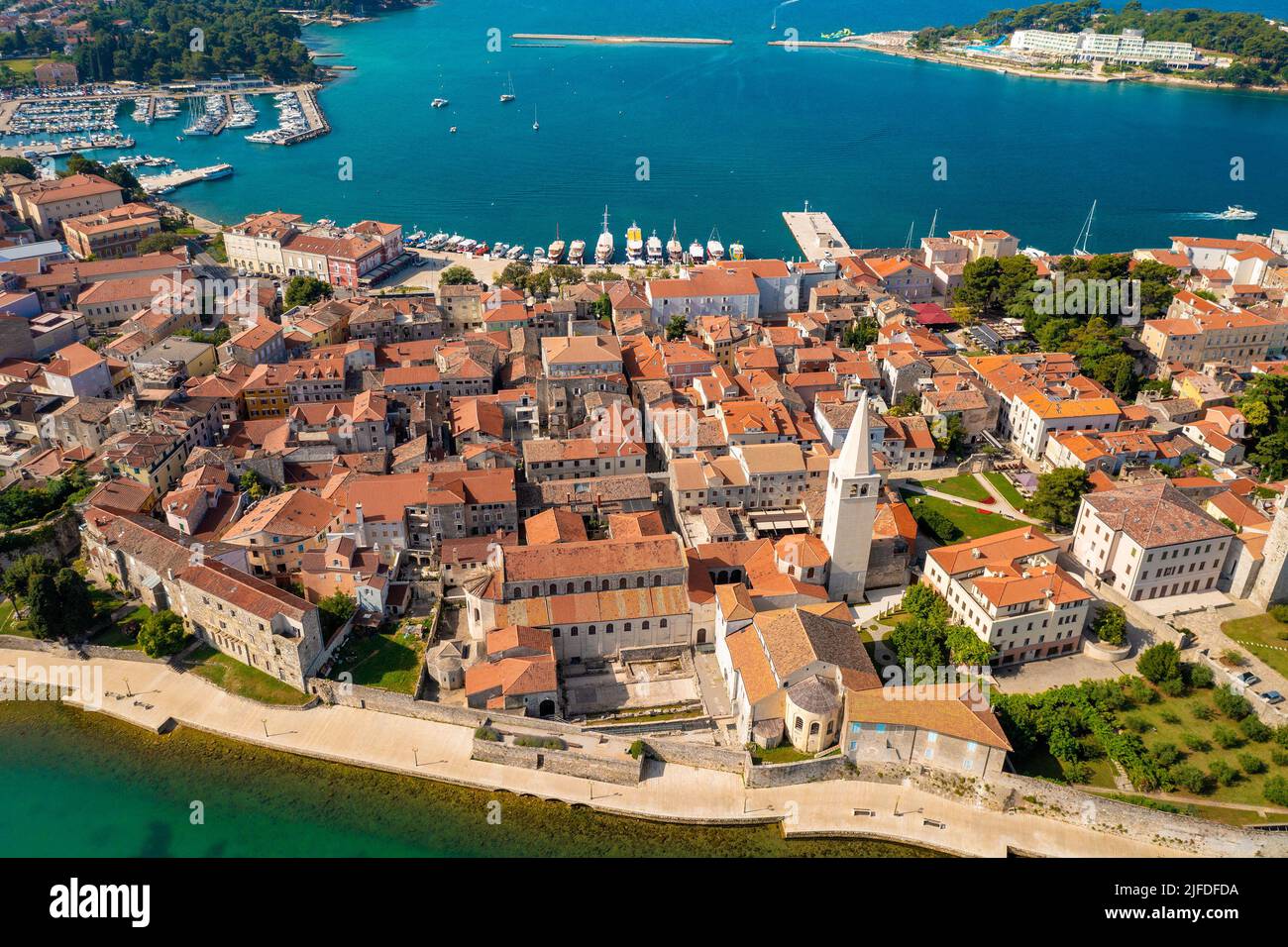 Luftaufnahme der Stadt Porec, Istra, Kroatien Stockfoto
