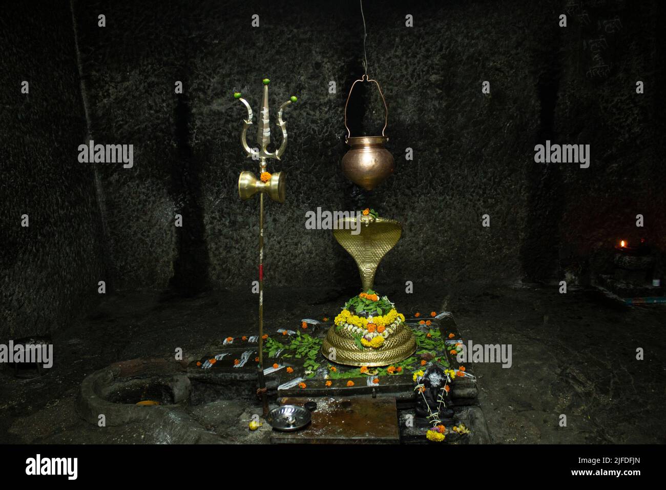 Shiv Tempel, Shiv Lingam, Höhlen Tempel Stockfoto