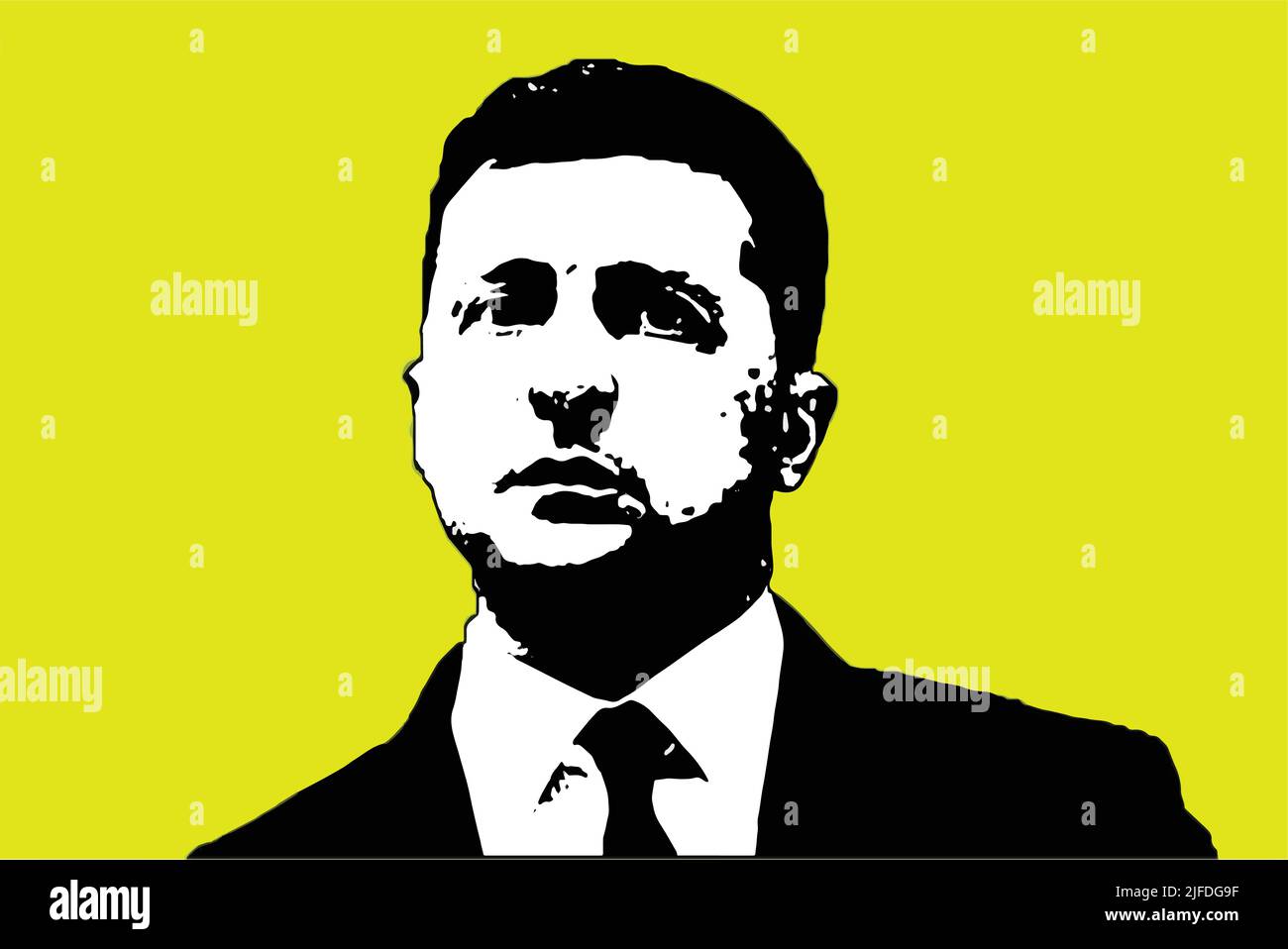 Zelensky Portrait für bedruckte T-Shirts und Tassen Stock Vektor