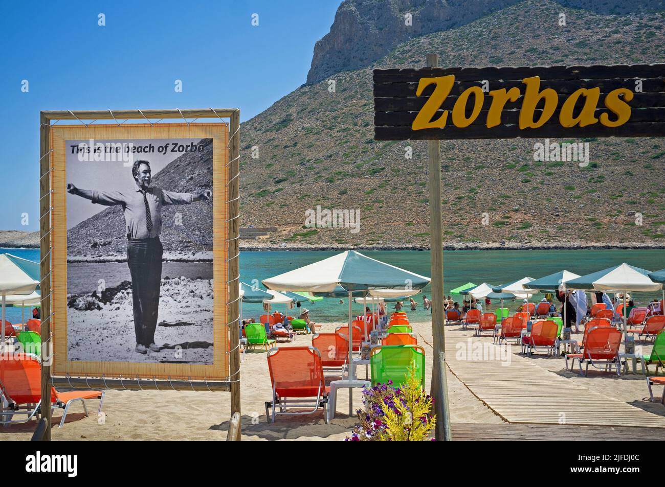 Stavros Beach in der Nähe von Chania auf Kreta, der im Film Zorba der Grieche zu sehen war Stockfoto