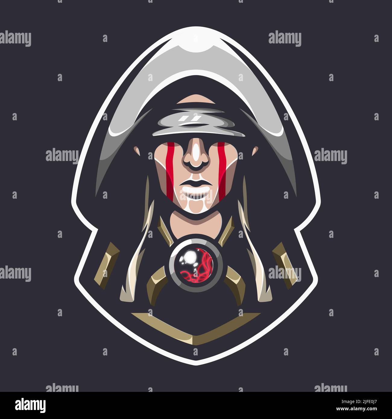 MASKOTTCHEN-LOGO DES ASSISTENTEN Stock Vektor