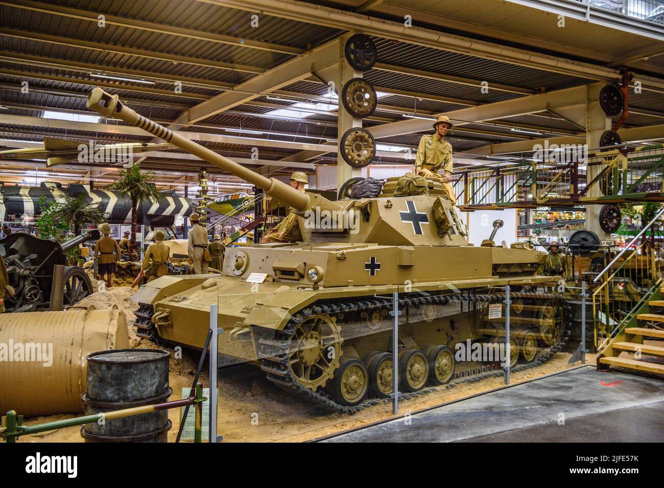 SINSHEIM, DEUTSCHLAND - MAI 2022: Sand Mittelpanzer IV 4 Panzerkampfwagen IV Pz.Kpfw. IV WW2 3. reich nazi-Deutschland Stockfoto