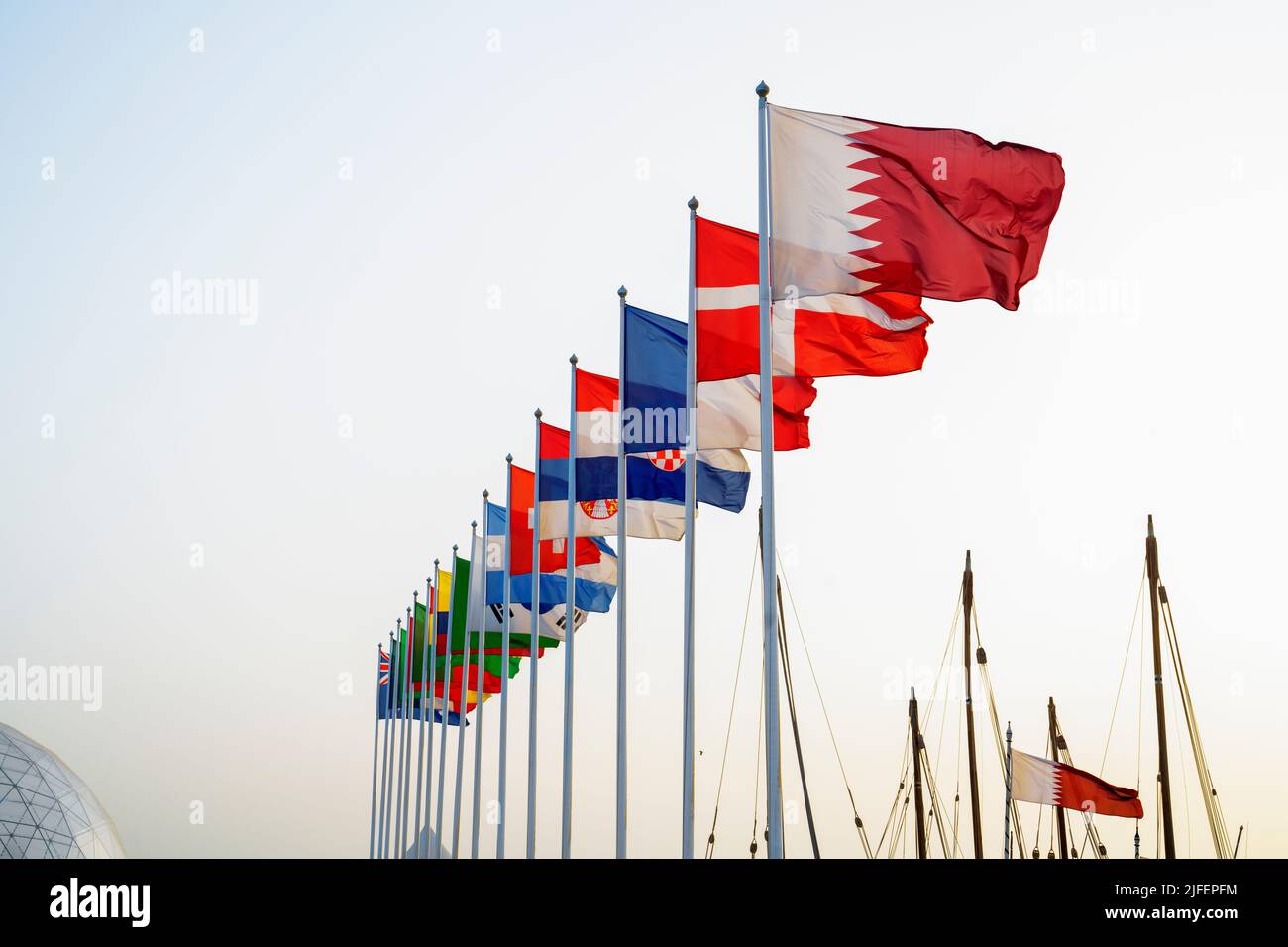 FIFA World Cup Qatar 2022 Offizielle Countdown-Uhr, powered by Hublot. -Doha, Katar, Juli - 1.-2022 Stockfoto