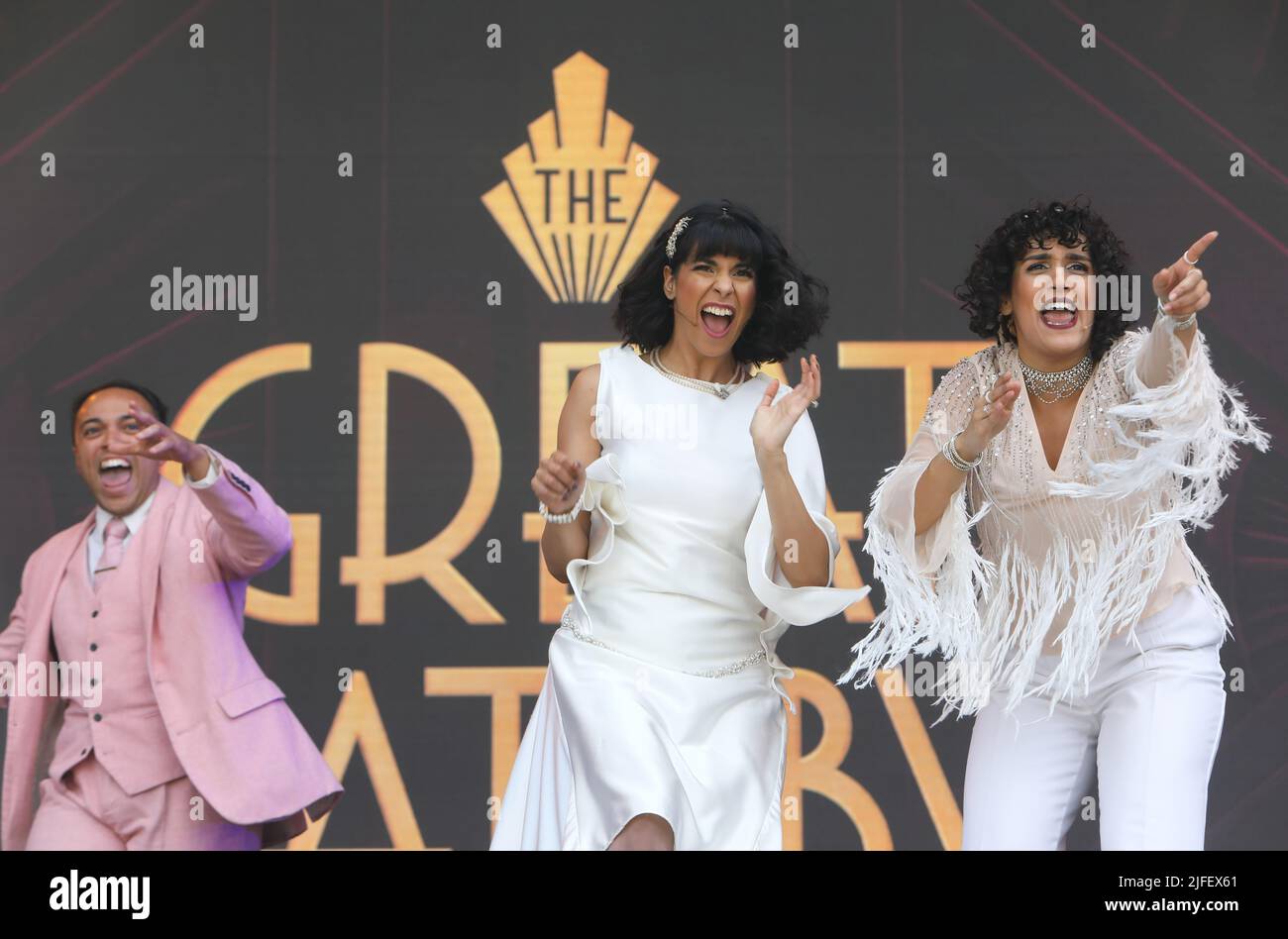 F. Scott Fitzgeralds The Great Gatsby wird in den Wilden Zwanzigern in einer immersiven Theatershow in London, Großbritannien, zum Leben erweckt Stockfoto