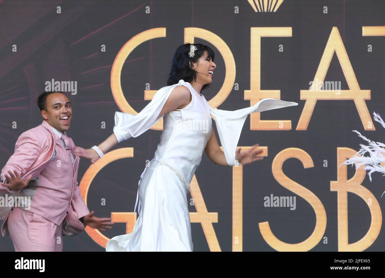 F. Scott Fitzgeralds The Great Gatsby wird in den Wilden Zwanzigern in einer immersiven Theatershow in London, Großbritannien, zum Leben erweckt Stockfoto