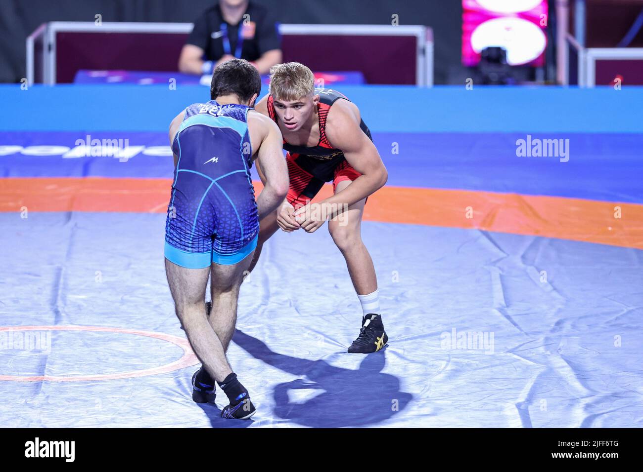 Matteo Pellicone, Rom, Italien, 02. Juli 2022, Mykyta Zubal (UKR) FS 65kg während der Europameisterschaft U20 - Ringer Stockfoto