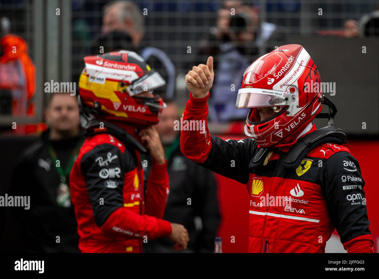 SILVERSTONE, VEREINIGTES KÖNIGREICH - 02. Juli 2022: Charles Leclerc aus Monaco tritt für die Scuderia Ferrari an. Qualifying, Runde 10 der Meisterschaft 2022 F1. Kredit: Michael Potts/Alamy Live Nachrichten Stockfoto