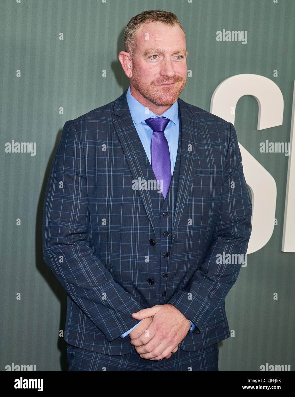 NEW YORK, NY, USA - 15. JUNI 2022: Daniel Reader nimmt an der New Yorker Premiere von Netflix' 'Spiderhead' im Pariser Theater Teil. Stockfoto