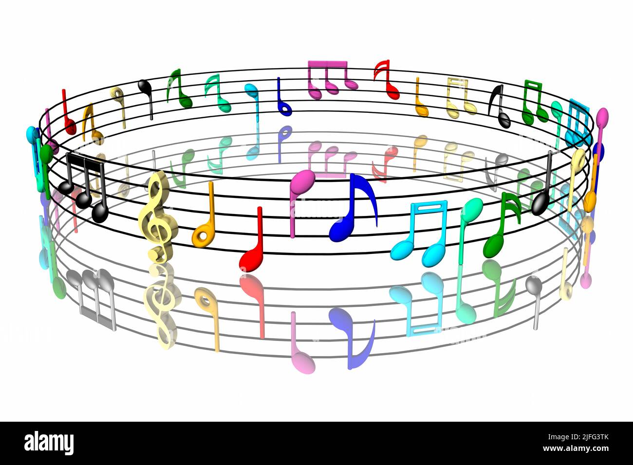 3D Abbildung. Pentagramm bunt, isoliert auf weißem Hintergrund. Stockfoto