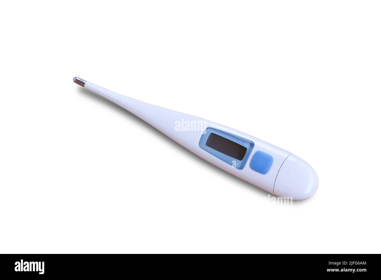 Thermometer isoliert auf weißem Hintergrund für Design Stockfoto