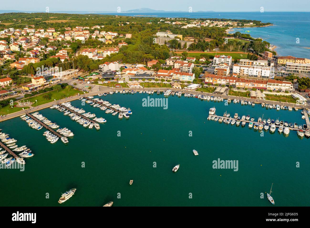 Luftaufnahme der Stadt Medulin in Istra, Kroatien Stockfoto