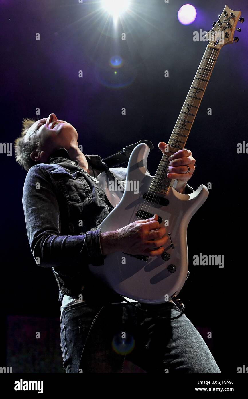 Simon McBride von Deep Purple, während des Woosh! Tour, 2.. Juli, im Auditorium Parco della Musica, Rom, Italien Stockfoto