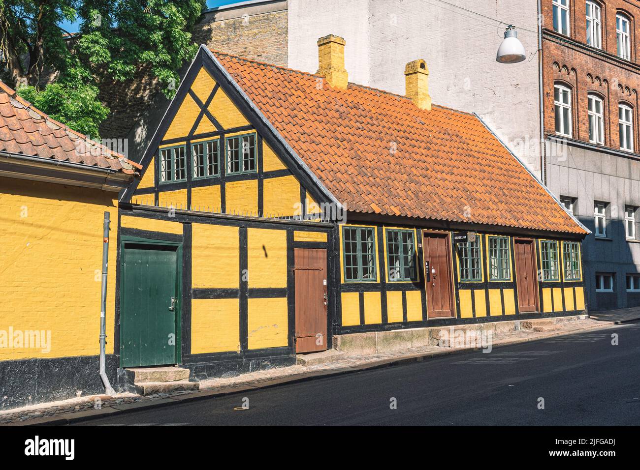 Hans Christian Andersen Elternhaus in der Stadt Odense, Dänemark, Europa Stockfoto