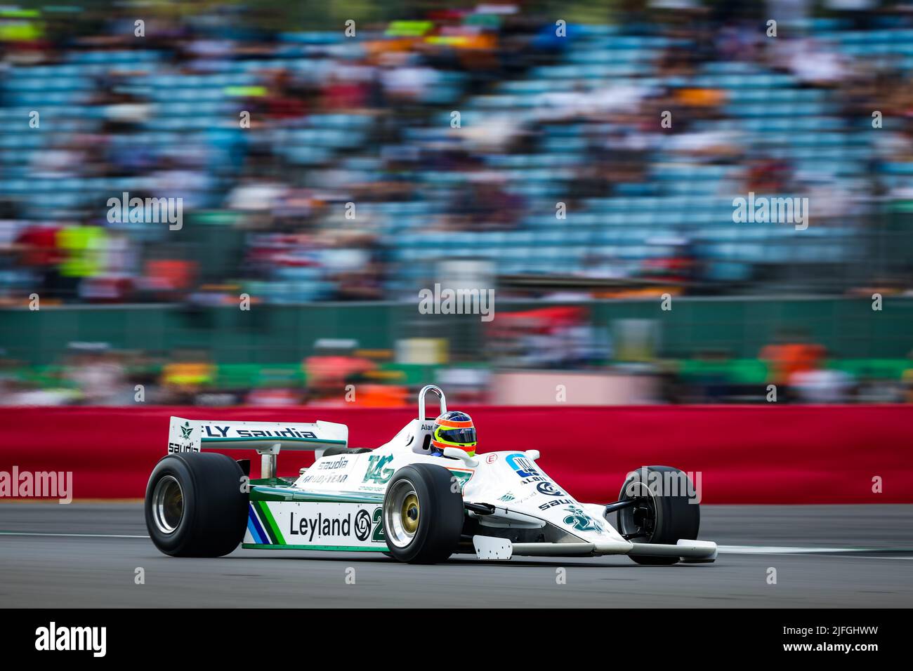 Silverstone, Großbritannien. 3.. Juli 2022. Silverstone, Großbritannien. 03.. Juli 2022. Die Williams FW07 während der Parade der britischen historischen Autos F1 während des Formel 1 Lenovo Grand Prix von Großbritannien 2022, 10. Runde der FIA Formel 1-Weltmeisterschaft 2022, auf dem Silverstone Circuit, vom 1. Bis 3. Juli 2022 in Silverstone, Großbritannien - Foto Florent Gooden/DPPI Kredit: DPPI Media/Alamy Live News Kredit: DPPI Media/Alamy Live News Stockfoto