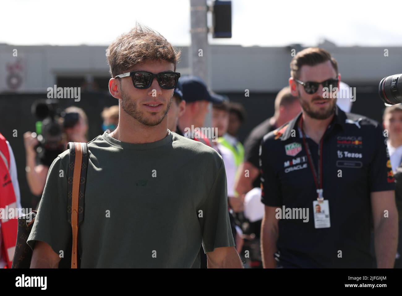 3.. Juli 2022, Silverstone Circuit, Silverstone, Northamptonshire, England: Großer Preis von Großbritannien F1, Renntag: Scuderia AlphaTauri, Pierre Gasly Stockfoto