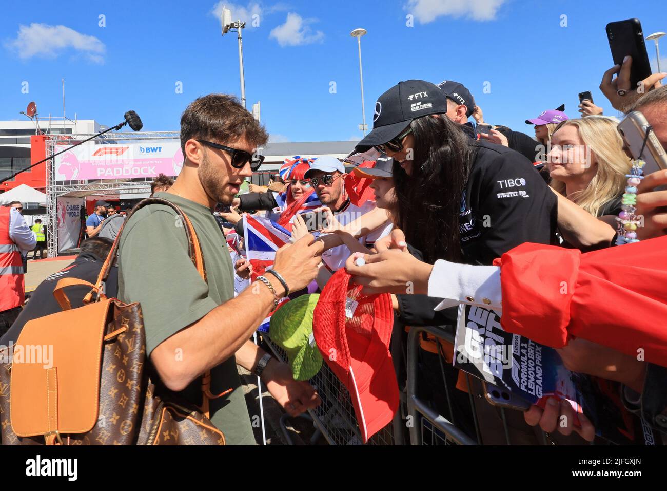 3.. Juli 2022, Silverstone Circuit, Silverstone, Northamptonshire, England: Großer Preis von Großbritannien F1, Renntag: Scuderia AlphaTauri, Pierre Gasly Stockfoto