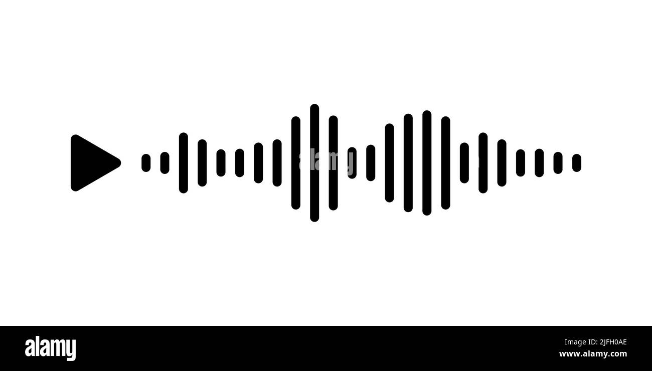 Audio-Sprachnachricht-Welle mit Wiedergabetaste auf weißem Hintergrund in Messeger. Vektorgrafik für eine Website oder Anwendung. Das Konzept der Menschen com Stock Vektor