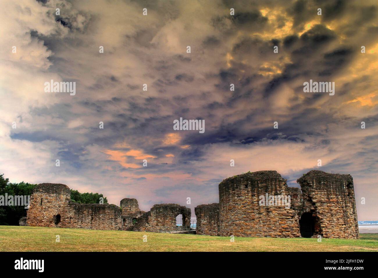 Flint Castle, Flintshire, North Wales, Großbritannien Stockfoto
