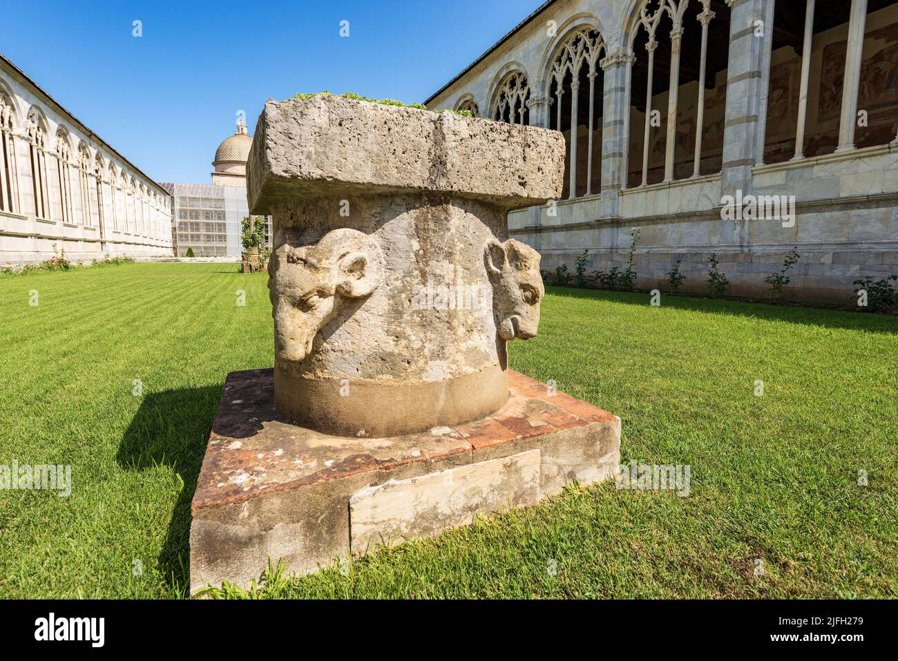 Pisa. Monumentaler Friedhof (Camposanto monumentale oder Camposanto Vecchio), 1277, Piazza dei Miracoli (Platz der Wunder). Toskana, Italien, Europa. Stockfoto