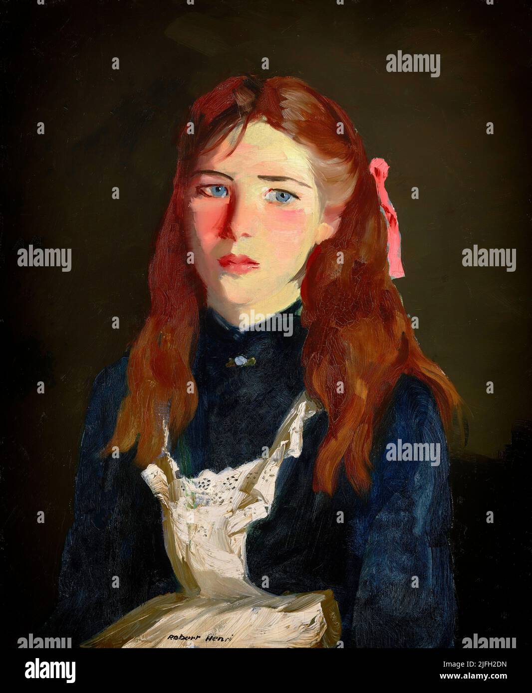 Ein Porträt eines jungen irischen Mädchens aus dem Jahr 1913 vom amerikanischen Künstler Robert Henri (1865-1929) Stockfoto