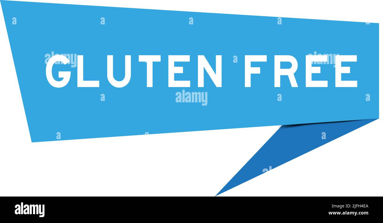 Blaues Sprachbanner mit Wort glutenfrei auf weißem Hintergrund Stock Vektor