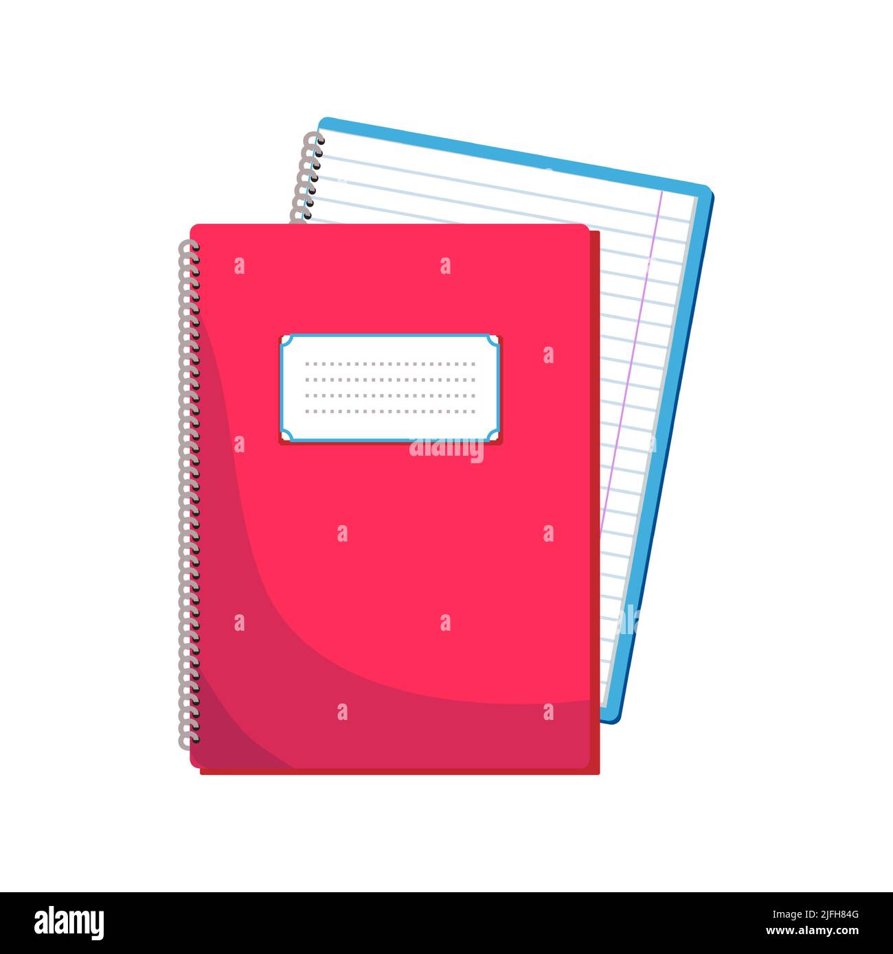 Notizbücher Vektorgrafik Symbol isoliert auf weißem Hintergrund für Bildungs-und Back-to-School-Design. Stock Vektor