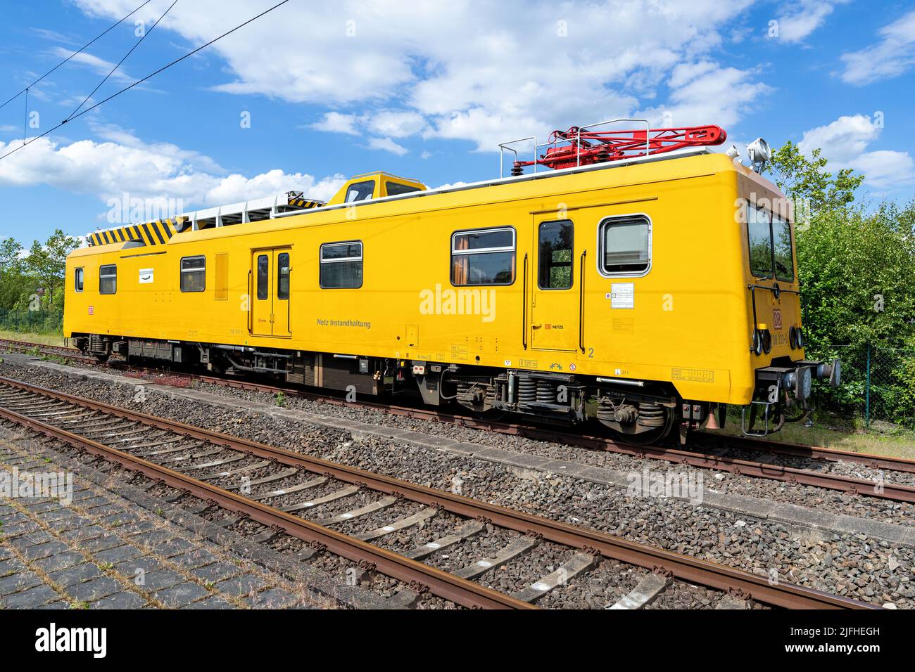 DB-Wartungsfahrzeug für die Oberleitung Stockfoto