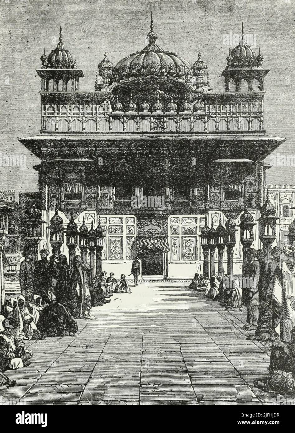 Annäherung an den Tempel von Umritsur Stockfoto