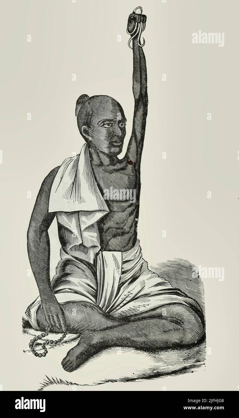 Fakir der langen Nägel Stockfoto