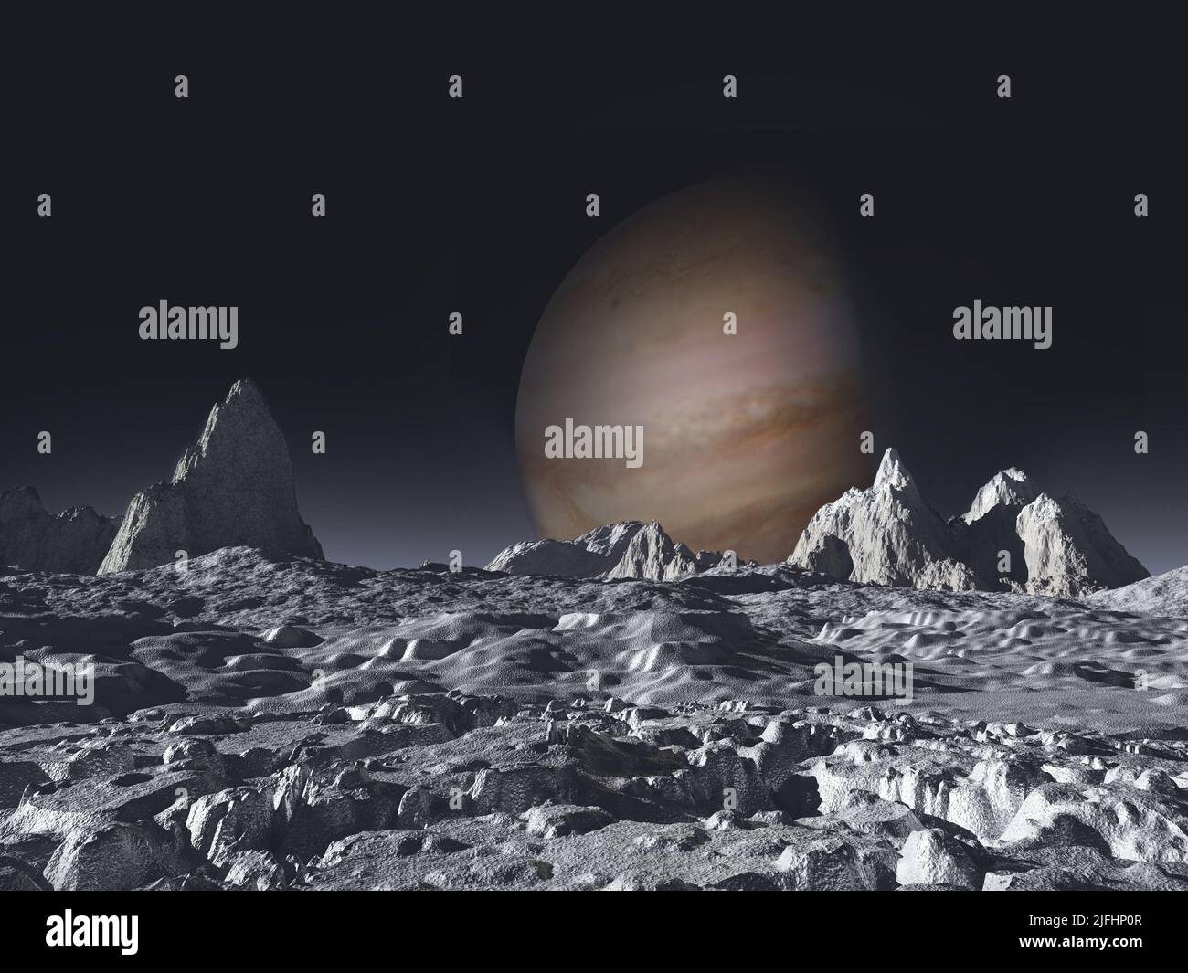Landschaft auf dem Mond Europa, des Planeten Jupiter Stockfoto