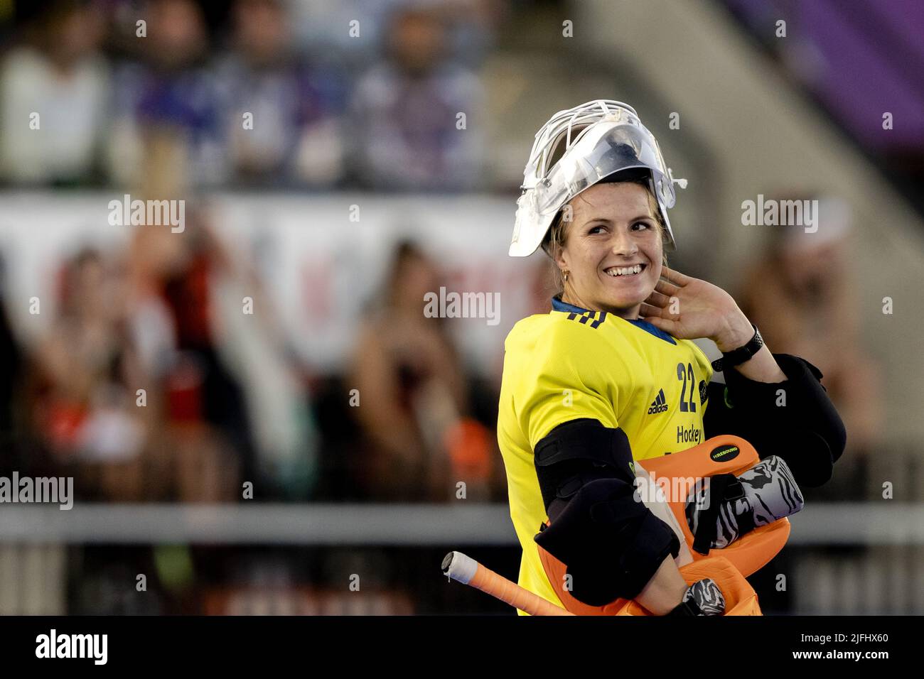 Silverstone, Großbritannien. 3.. Juli 2022. AMSTERDAM - Josine Koning (NED) während des Spiels zwischen Deutschland und den Niederlanden bei der Hockey-Weltmeisterschaft im Wagener-Stadion, am 3. Juli 2022 in Amsterdam. ANP SANDER KING Credit: ANP/Alamy Live News Stockfoto