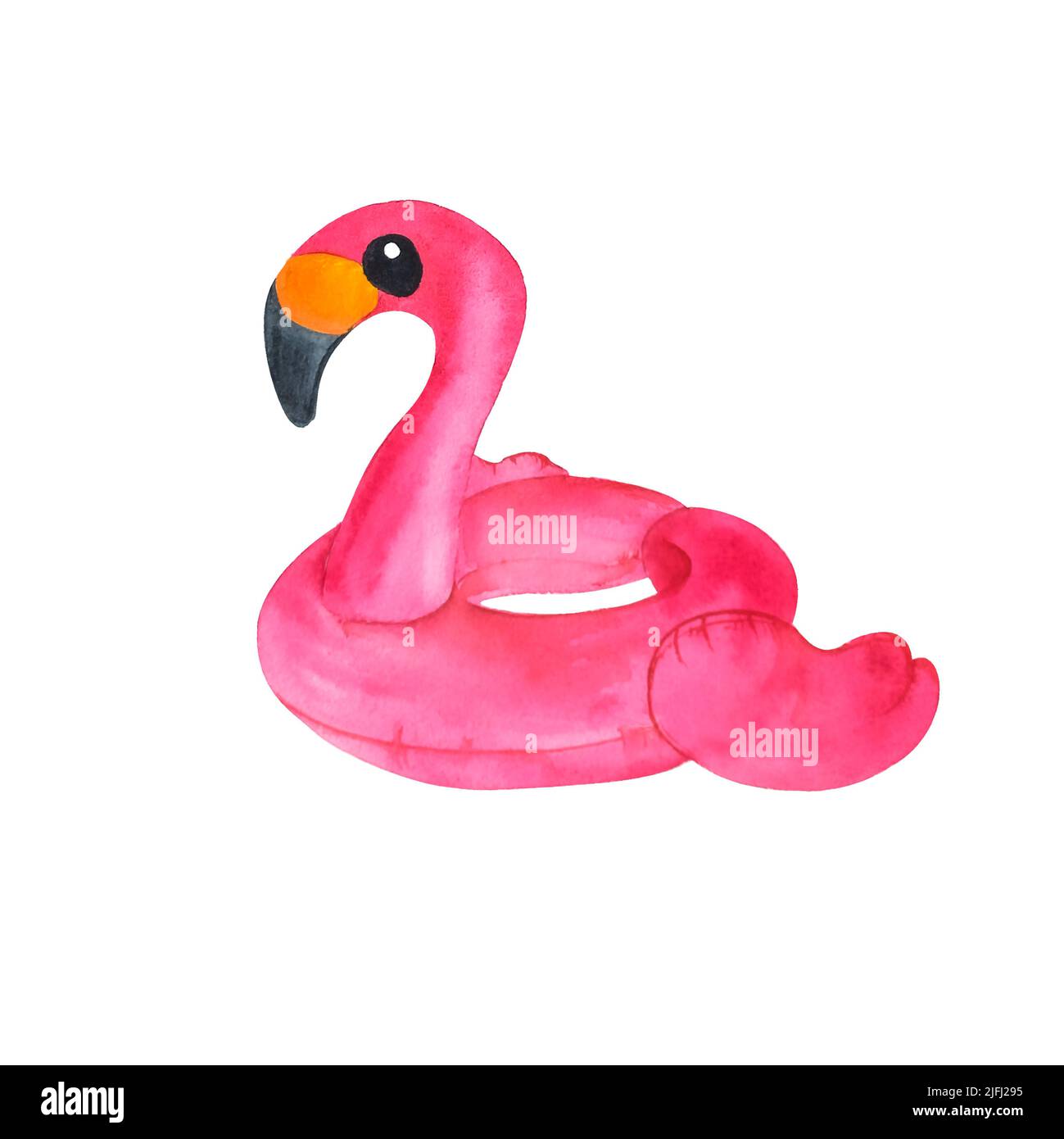 Schwimmkreis in form von rosafarbenem flamingo und ente