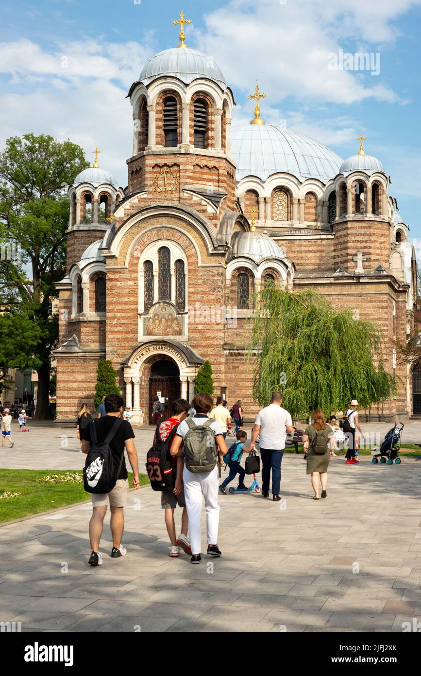 Die sveti Sedmochislenitsi Orthodoxe Kirche in Sofia Bulgarien im 15. Jahrhundert war einst eine Moschee in der Osmanischen Zeit. Stockfoto