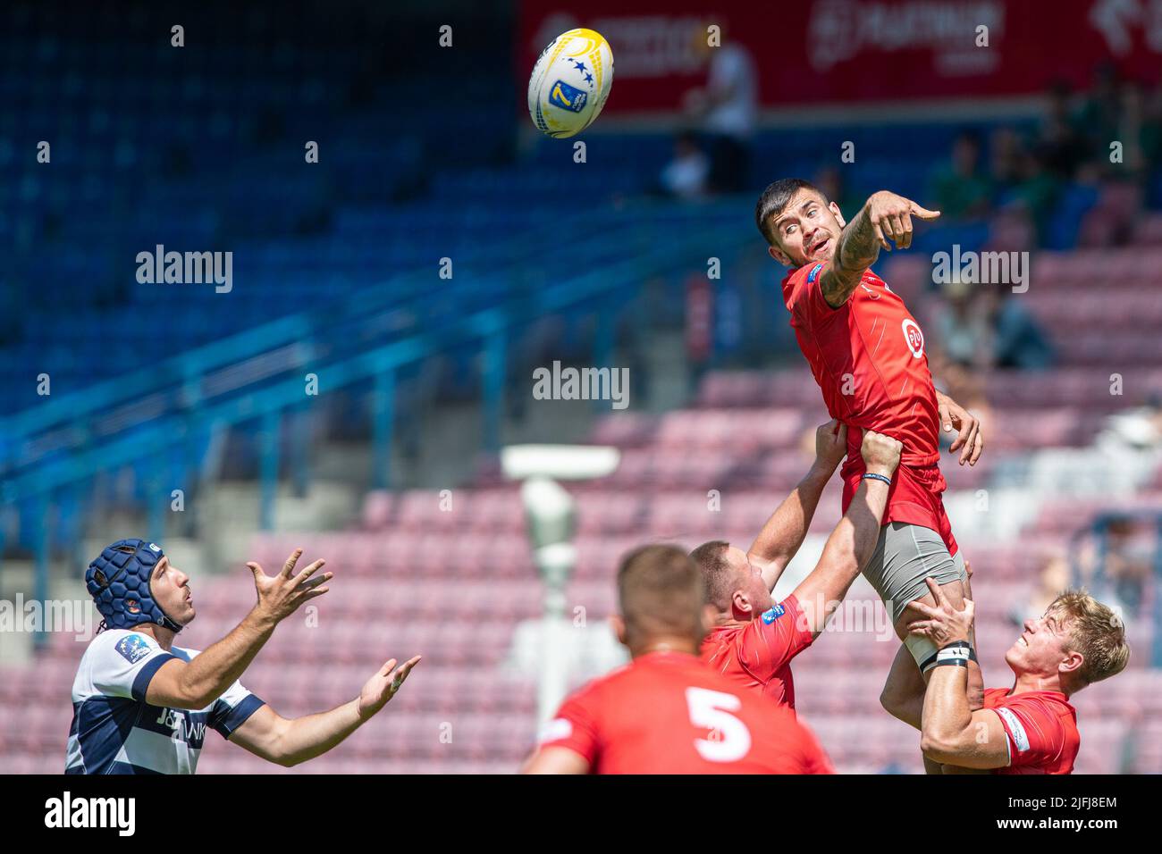 3. Juli 2022, Warschau, Warschau, Polen: Krakau, 03.07.2022..RUGBY MISTRZOSTWA EUROPÄISCHE RUGBY EUROPA TROPHÄE..Polen - Tschechische Republik..FOT. MICHAL PLASZYK/ 400mm.pl / NEWSPIX.PL..---..Newspix.pl *** Ortsüberschrift *** www.newspix.pl ..Mailen Sie uns: info@newspix.pl..call US: 0048 022 23 22 222..---..Polnische Bildagentur von Ringier Axel Springer Polen (Bildnachweis: © Plaszyk Michal/Newspix via ZUMA Press) Stockfoto
