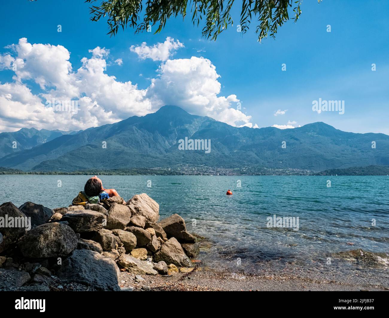 Landschaft des Comer Sees von Domaso Dorf Stockfoto