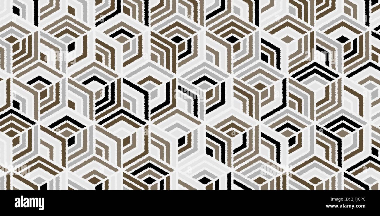 Geometrisches Muster mit gewellten Streifen Linien polygonale Form von grau und Gold Hintergrund Stock Vektor