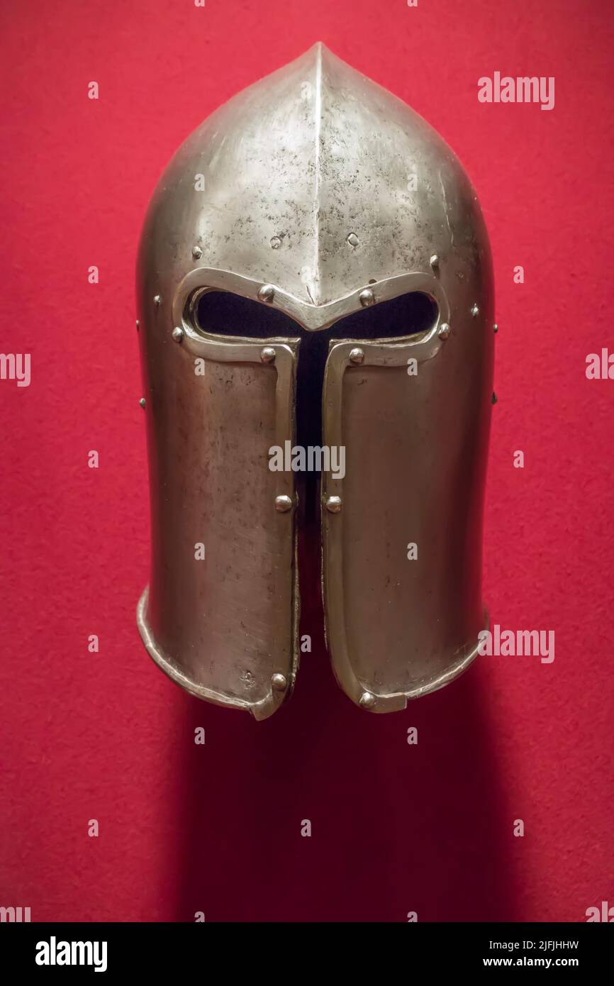 Helm des mittelalterlichen Ritters Stockfoto