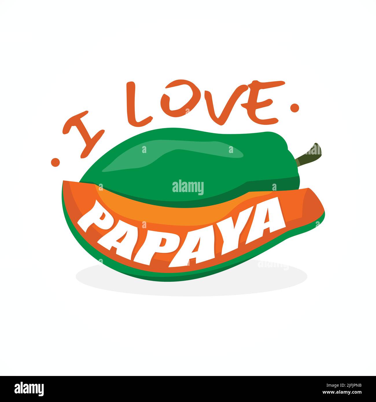 Ich liebe Papaya Typografie Brief und abstrakte Papaya. Vektorgrafik EPS.8 EPS.10 Stock Vektor
