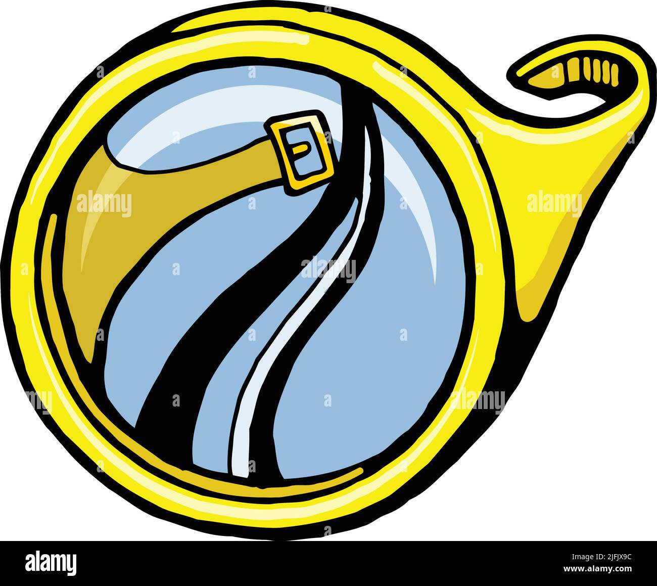 Cartoon gelbe Scuba Maske mit Schnalle Stock Vektor