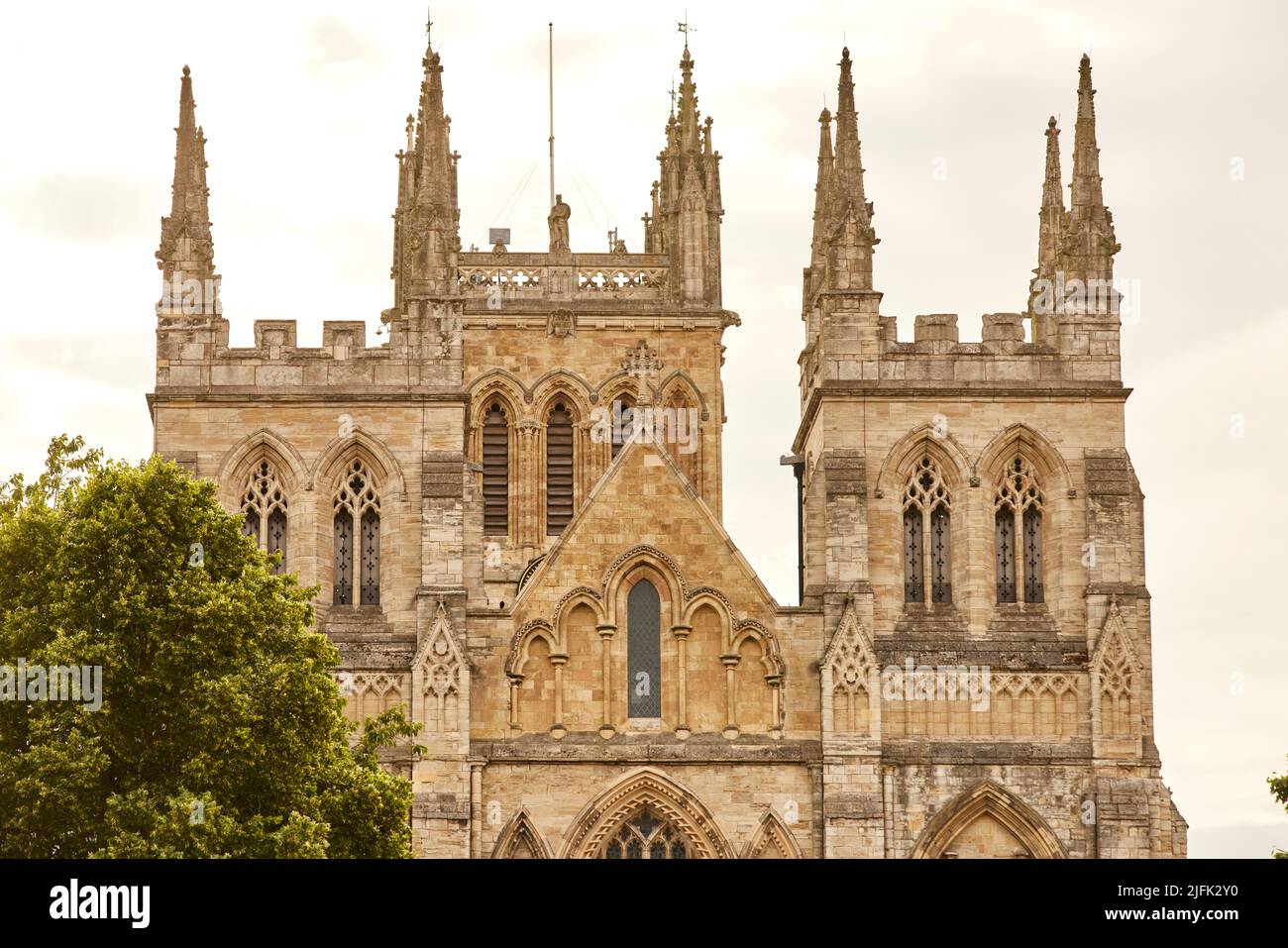 Selby Stadtzentrum, Selby Abbey Grade I aufgeführt Stockfoto