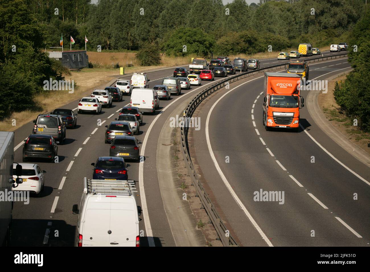 Essex, Großbritannien. 04.. Juli 2022. UK Fuel Protest am A12 in Essex Credit: David Johnson/Alamy Live News Stockfoto