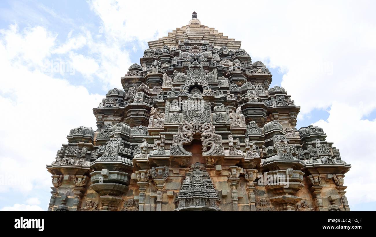 Hauptschrein des Mahadeva-Tempels, Itagi, Koppal, Karnataka, Indien. Stockfoto
