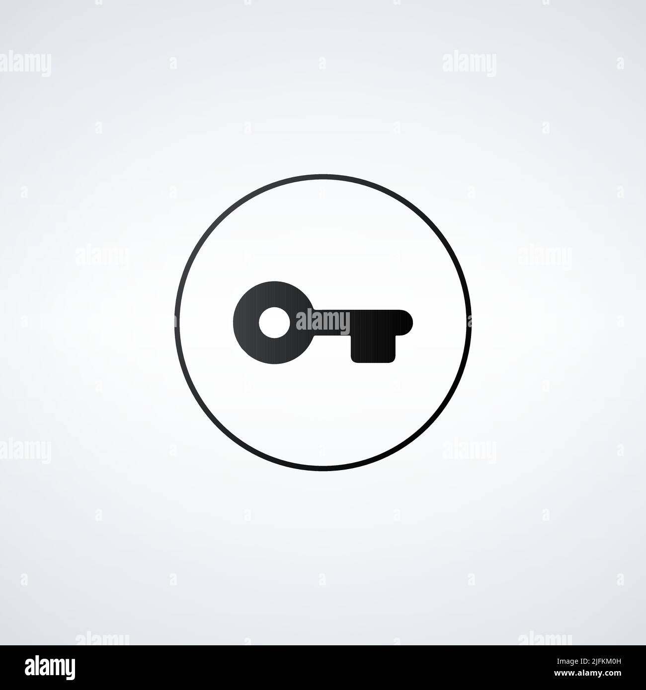 Kreis-Symbol eintippen. Symbol für die Seite des Schlüssels für Ihr Website-Design Symbol für das Schlüssellogo, die App, die Benutzeroberfläche. Vektordarstellung auf weißem Hintergrund isoliert. Stock Vektor
