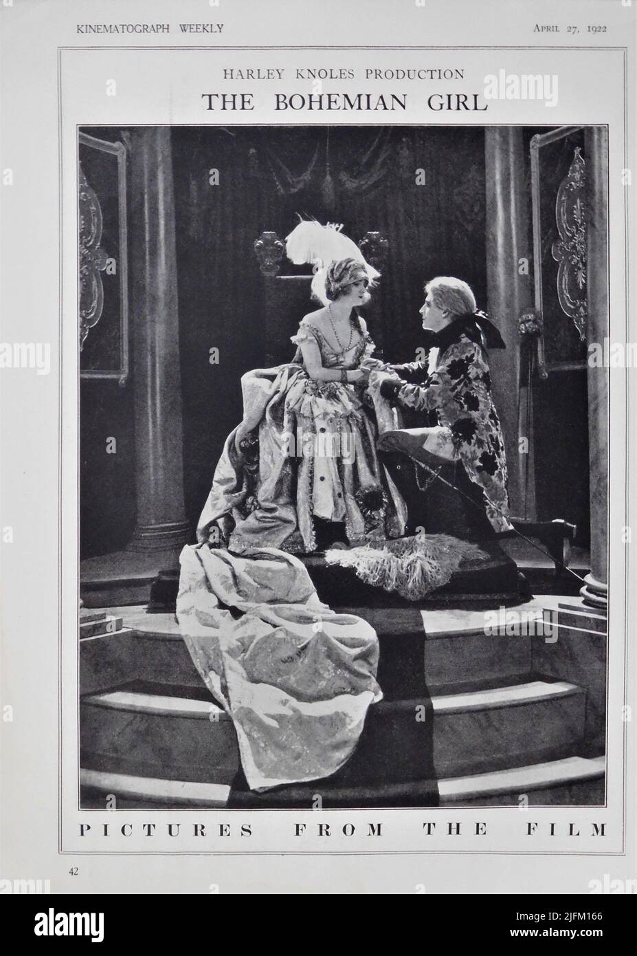 GLADYS COOPER und IVOR NOVELLO im BÖHMISCHEN MÄDCHEN 1922 Regisseur / Produzent / Schriftsteller HARLEY KNOLES aus der Oper von Michael William Balfe Regieassistent Josef von Sternberg Alliance Film Corporation / Astra Film Stockfoto