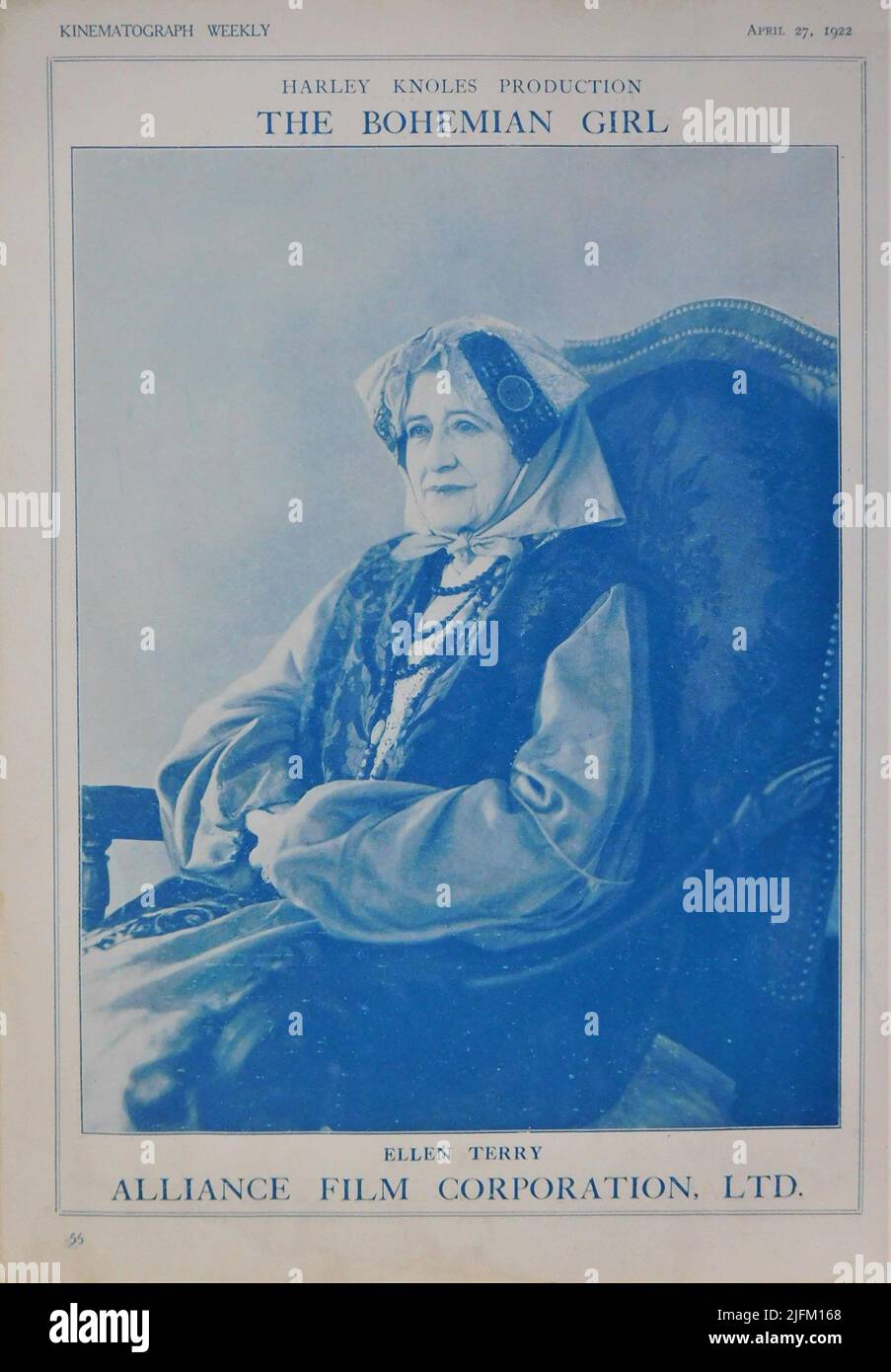 ELLEN TERRY Portrait in THE BOHEMIAN GIRL 1922 Regisseur / Produzent / Schriftsteller HARLEY KNOLES aus der Oper von Michael William Balfe Regieassistent Josef von Sternberg Alliance Film Corporation / Astra Film Stockfoto