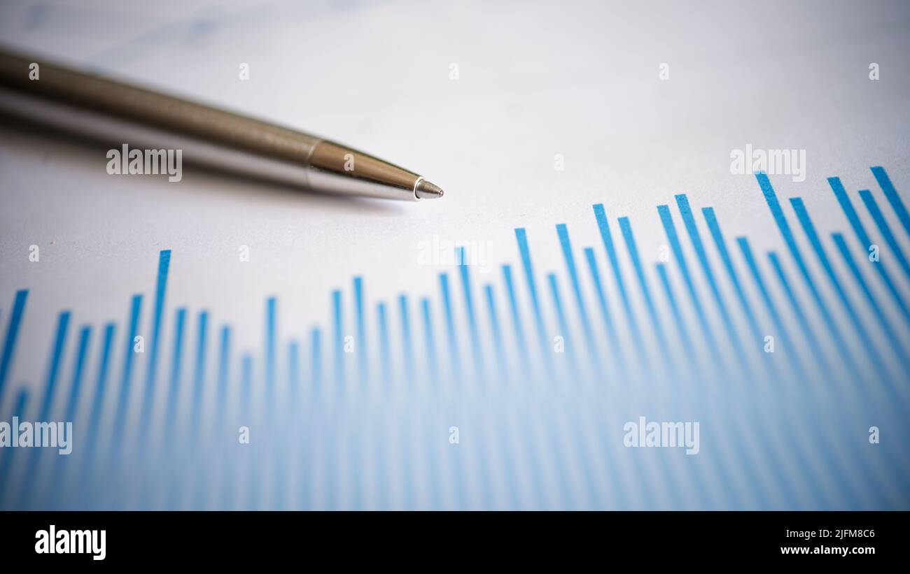 Geschäftsdiagramm und Analysebericht, Statistikdaten Stockfoto
