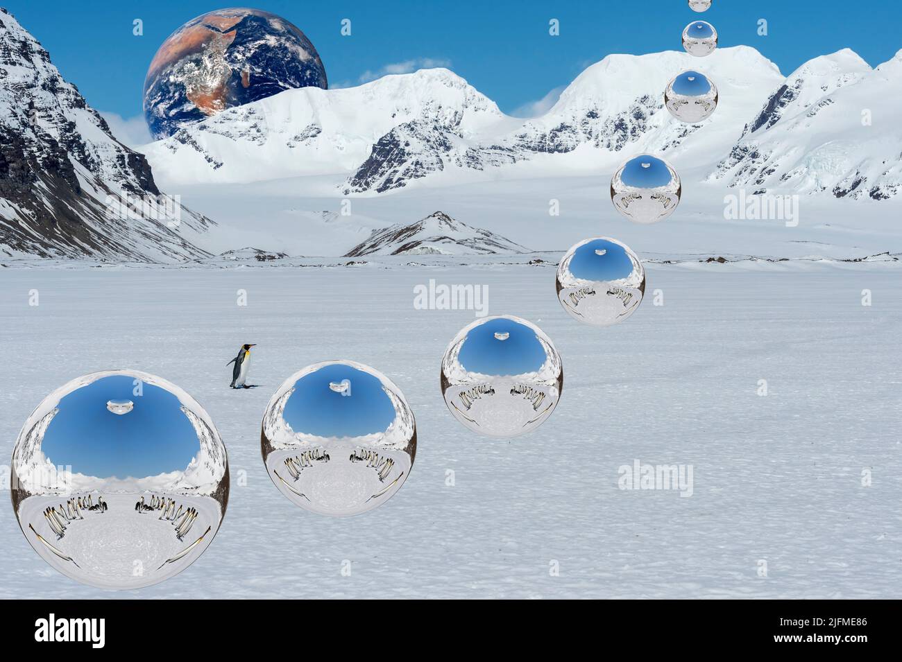 Fantasy-Fotografie, Antarktis-Landschaft Stockfoto