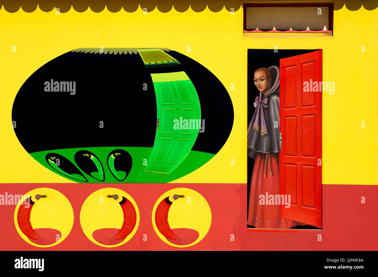 Fantasy-Fotografie, Kreation an einer Wand Stockfoto